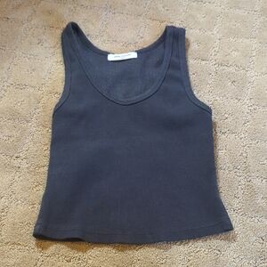 Dark Gray Ribbed Tank